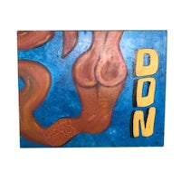 a painting of a mermaid with the word don on it