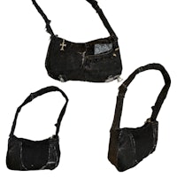 three black purses on a white background